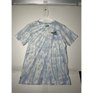Baja‎ Llama Mens Blue Tie Dye Mushroom Embroidered Pocket T-Shirt Size S